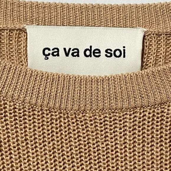 Ça Va de Soi Salento Cardigan-Stitch Crewneck Pullover – 100% Egyptian Cotton - Picture 10 of 12